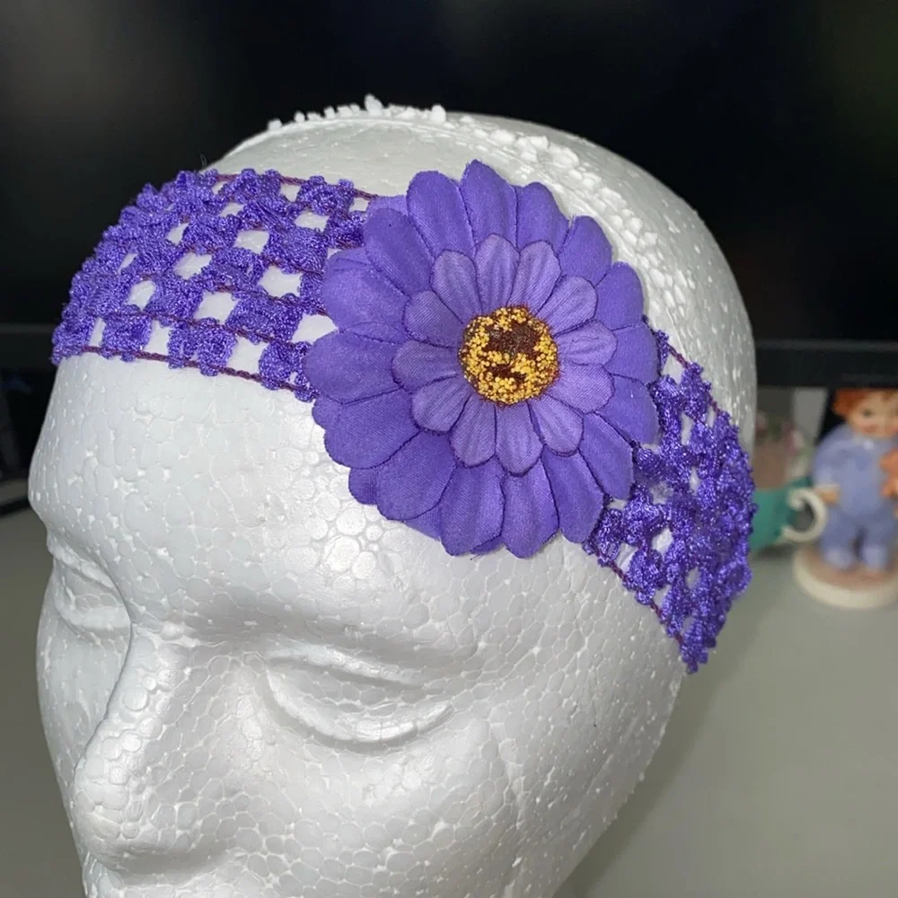 Flower lace headbands decorative hair accessories for babies